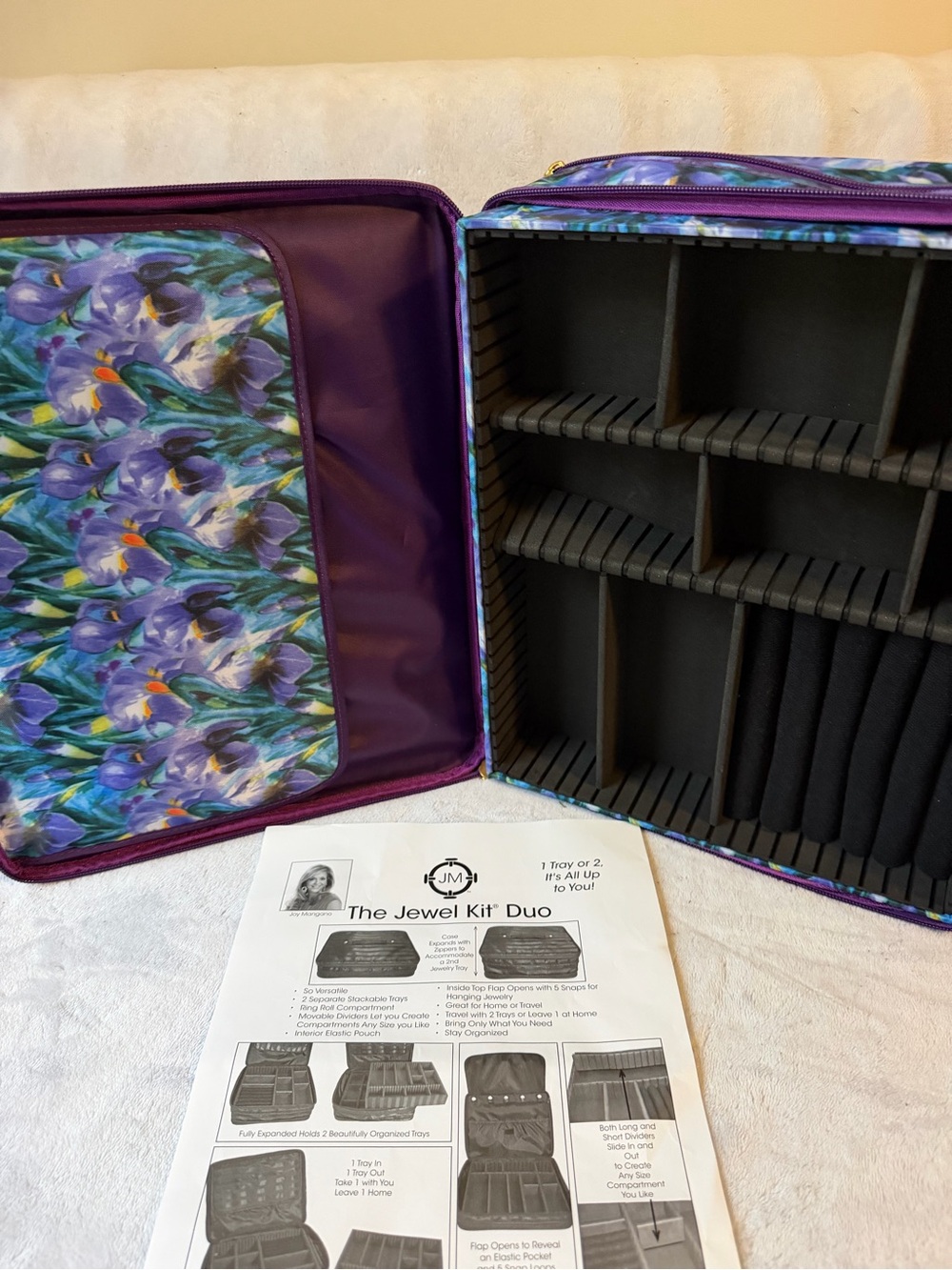 Travel Jewelry Organizer Case in Purple Floral
